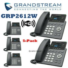 5 Grandstream GRP2612W 2-Line 2 SIP Office IP Phone w/ Power Supply WIFI picture