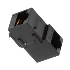 Up Angled UTP CAT6 Keystone Coupler RJ45 UTP CAT6 inline Female to Female Black picture