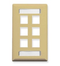 ICC IC107S06IV 6-Port Single Gang Faceplate Ivory picture