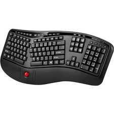Adesso 2.4 GHz Wireless Ergonomic Trackball Keyboard picture