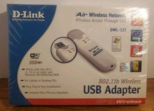 D-LINK DWL-122 USB ADAPTER 802.11b WIRELESS NETWORKING MAC/PC/WINDOWS DONGLE NEW picture