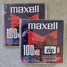 Maxell Zip Disk 100MB Storage Lot of 2 - Factory Sealed NEW picture