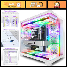 RGB Gaming PC Case with 7 Infinity Mirror Fans, ATX Mid Tower, Type-C, Tempered picture