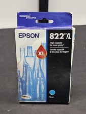 Sealed Genuine Epson 822XL High Capacity Cyan Cartridge Exp 01/29 picture