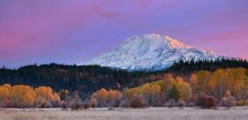 Landscape mountains fall washington forest snowy peak Custom Gaming Mat Desk picture