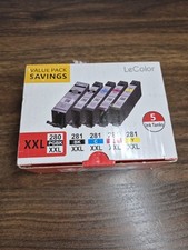 Printer Ink 280 281 XXL 5 Pack Ink Tanks By LeColor For Cannon Models picture