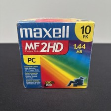 MAXWELL 10pk Computer Floppy Disks MF 2HD 1.44MB IBM Formatted Storage Media New picture