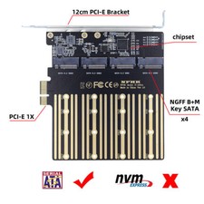 4 M.2 SATA NGFF SSD to PCI-E X1 Expansion Card Adapter with 12cm PCI-E Bracket picture