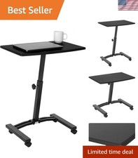Airlift Mobile Height Adjustable Laptop Stand - Elegant Black Workspace picture