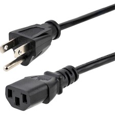 StarTech.com 15ft (4.5m) Computer Power Cord, NEMA 5-15P to C13, 15 ft, Black picture