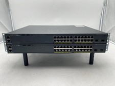 Lot of 2 Cisco Catalyst WS-C2960X-24PD-L 24-Port PoE Network Switch w/ Stack Mod picture