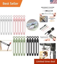 Versatile 20PCS Silicone Cable Ties - 4.2 Inch Reusable Cord Organizers picture