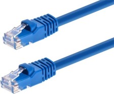 20 pcs Monoprice Cat5E 6In Blue Patch Cables 24AWG 350Mhz Pure Bare Copper RJ45 picture