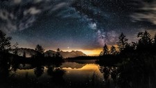 Landscape dark night sky Custom Gaming Mat Desk picture