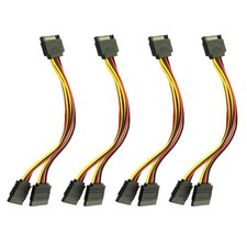4PCS Sata 1 in 2 Hard Disk Drive Power Cable with Clip Copper 20CM Long 15P t... picture