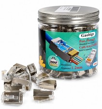 Gaobige 100-Pack Cat6 Cat6A RJ45 Pass Through Shielded Compact, Gold picture