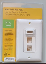 On-Q Legrand (WP1011-WH-V1) HDMI 2-Port Network Data Jack Wall Plate White picture