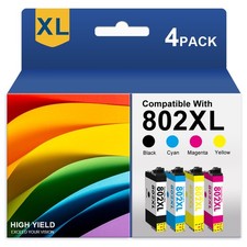 4P 802 XL Ink Cartridges For Epson WorkForce Pro WF-4720 WF-4730 WF-4734 WF-4740 picture
