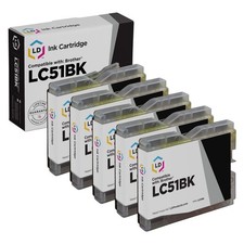 LD For Brother LC51 Black 5pk DCP 130c 330c 350c 1360 1860C 1960c 2480C picture