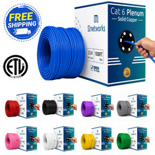 52Networks Cat6 Plenum Solid Copper UTP 1000ft Cable Easy Pull Box in 9 Colors picture