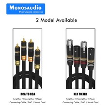 Pair 5N OFC Copper Silver Plated RCA/XLR Cable Audio Interconnect Signal Wire picture