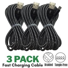 3 Pack Fast Charger Cable Heavy Duty For iPhone 14 13 12 11 XR 8 7 Charging Cord picture