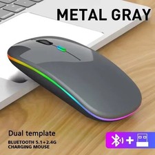 LED Wireless Mouse USB Rechargeable Bluetooth-compatible RGB Mouse Silent Ergono picture