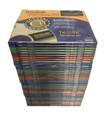 New Kodak CD-R Ultima 80 1x-24x 700 mb/80 min 40 Pack With Jewel Cases Real Gold picture