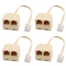 4Pcs RJ11 6P4C Male to 2 Ports Female Telephone Line Splitter Adapter Converter picture