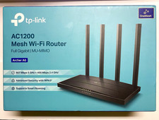 TP-LINK Archer A6 AC1200 Gigabit Wi-Fi Router 4-Port MU-MIMO WPA3 -w/extra cord picture