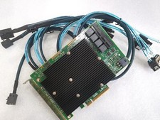 LSI SAS 9300-16I 12GB/S HBA BUS ADAPTER CARD IT Mode 4*SFF-8643 SATA Cable US picture