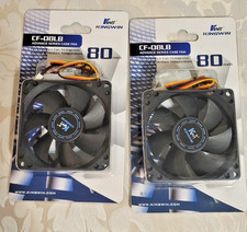 Two Kingwin CF-08LB 80mm Computer Case Fan Advance Series 1700 RPM 30 CFM New picture