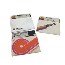 Vintage Apple II Floppy Disks Disk II DOS 3.3 Apple Pascal DoubleVision Basic picture
