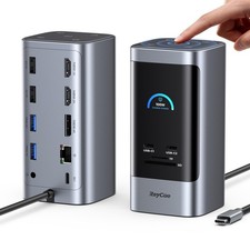 RayCue 15 in 1 Laptop Docking Station 3 Monitors, Triple 8K Display 3 HDMI 6 USB picture