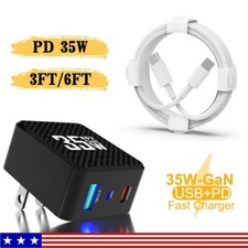 Fast Charging Cable 35W GaN Charger Adapter For iPhone 14 13 12 11 Pro Max XS X picture