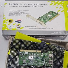 Vintage IOGEAR USB 2.0 PCI Card 2-Port Wired Model GIC220U 480 Mbps picture