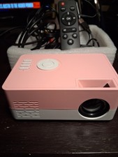 Portable Mini Projector - High Resolution - Pink - with Remote and Wires picture
