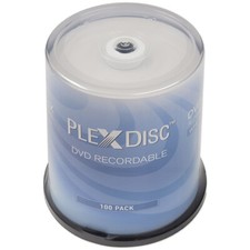 100 PC PlexDisc 16X 4.7GB DVD-R White Inkjet Hub Printable Disc Cake Box 632-215 picture