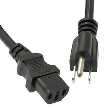 10 Pack of 15Ft Computer Power Cord 5-15P to C-13 Black / SJT 16/3 picture