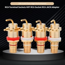 4PCS HIFI RCA Terminal Sockets 24K Gold Plated RCA Socket RCA Jack Adapter picture