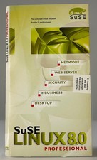 SuSE Linux 8.0 Professional 7-CD Box Set (Slim) Vintage Linux OS Manual 2000s PC picture