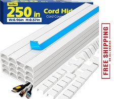 250in Cord Hider Kit - Paintable Cable Raceway for Wall-Mounted TVs, Wire Covers picture