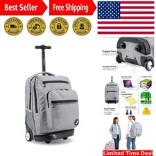 Versatile 20 Inch J World Rolling Backpack with Padded Laptop Compartment, Grey picture