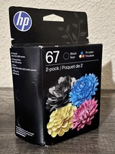 Genuine HP 67 Black and Tri-Color Ink Cartridges 2 Pack Original Exp - 01/28 picture