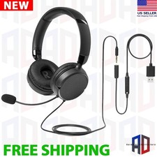 Amazon Basics On Ear Wired Computer Headset with Adjustable Microphone, 3.5mm Po picture