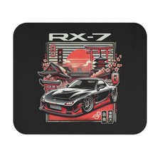 RX-7 FD Mouse Pad JDM Black Rotary Engine Car Tokyo Cherry Blossom Desk Mat picture