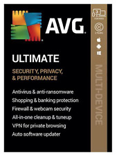 AVG ULTIMATE 2024 3 Devices 2 Years Internet Security New Retail Ships Fast  picture