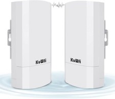 KuWFi 2-Pack 300Mbps Wireless Bridge Outdoor CPE WiFi Kit Point to Point CPE120 picture