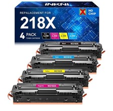 InkNI 218X Toner Cartridges 4 Pack High Yield (No Chip) Replacement for HP 218X picture