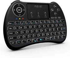 (Backlit Version)REIIE H9+ Mini Keyboard,2.4GHz Wireless Handheld Black picture